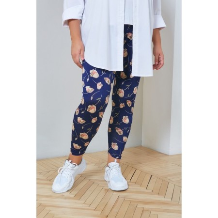 Female legins, size 66, dark blue color-2