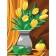 Diamond mosaic with a full filling on the subframe "Yellow Tulips", 30 × 40 cm