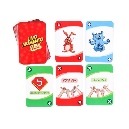 A board game to the reaction and attention "Umo Momento. KIDS ", 70 cards, 4+-2