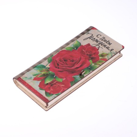 Wooden envelope "Happy Birthday!" roses, 17 x 8 cm-1