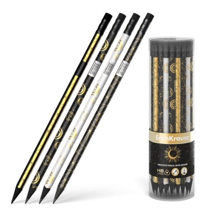 Chernographic pencil with Erichkrause "Magic Sky", HB, Grifel D = 2.2 mm, wood, three -sided with a print, in a tube, mix