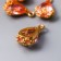 Decor for creativity plastic "drop with golden flowers" pink crystal 2x1.2 cm