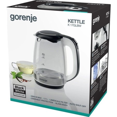 Gorenje K17GLBWGOR, glass, 1.7 l, 2200 watts, black-4