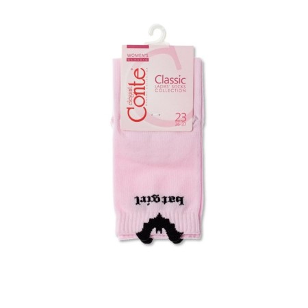 Women's socks with Pikot Conte Elegant Batgirl, size 25, light pink color-3