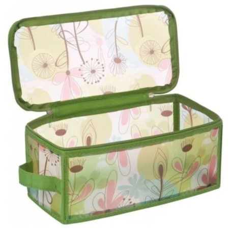 Folding box on the zipper "Spring", 30x15x15 cm, green-yellow-1