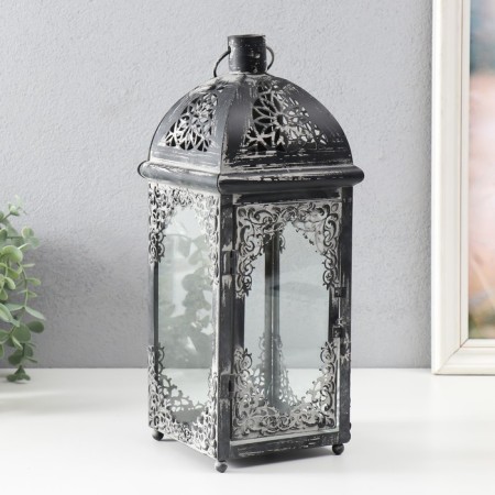 Climber Metal Lantern "Flower and Patterns" 13x13x33 cm