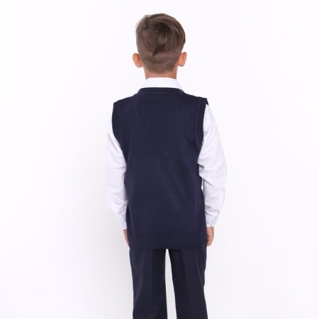 School vest for a boy, blue color, height 152-158 cm-3