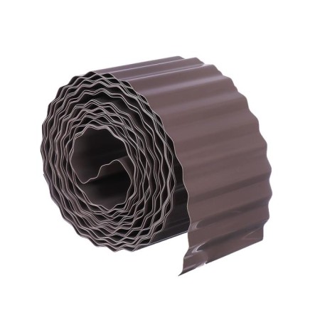 Border tape, 0.1 × 9 m, thickness 0.6 mm, plastic, corrugation, dark brown, Greengo-5
