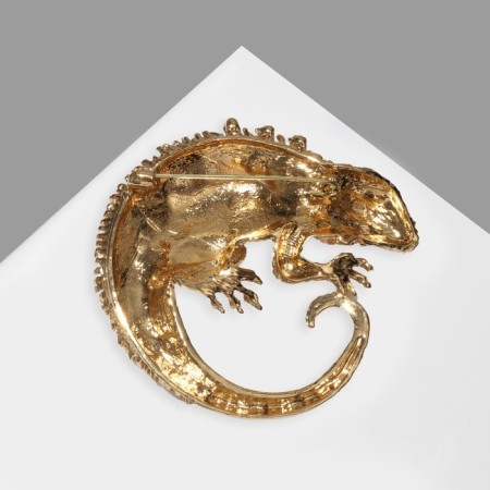 Brooch "Chameleon", colored in gold-1