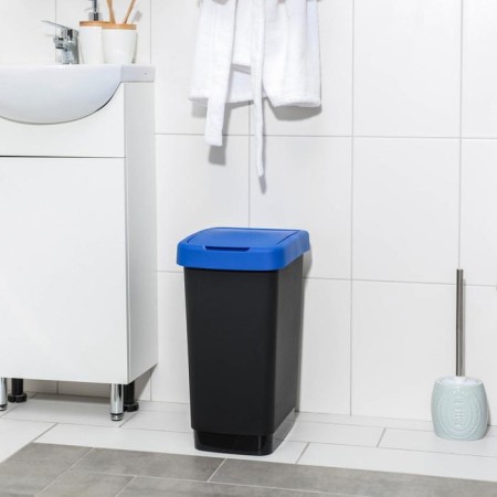 Twin garbage container, 25 l, blue color