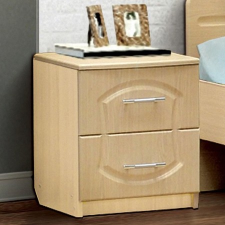 Venice 1 bedside table with 2 boxes, 400x390x486 mm, the color of the oak milk