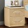 Venice 1 bedside table with 2 boxes, 400x390x486 mm, the color of the oak milk