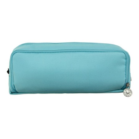 School pencil case on a zipper 3-section, blue-3