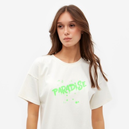 Women's T-shirt Minaku "Paradise" Color Ecrew, rr 48-3