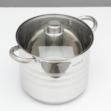 A set of stainless steel pan “Abel”, 4 subjects: 7 l, 9 l, 10 l, 12 l, covers, induction-2