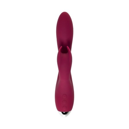 Vibrator with clitoral stimulant L’Eroina by Toyfa Mion, silicone, burgundy, 22 cm-4