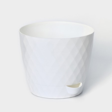 Pot for flowers with basal watering "Rumba", 1 l, white color