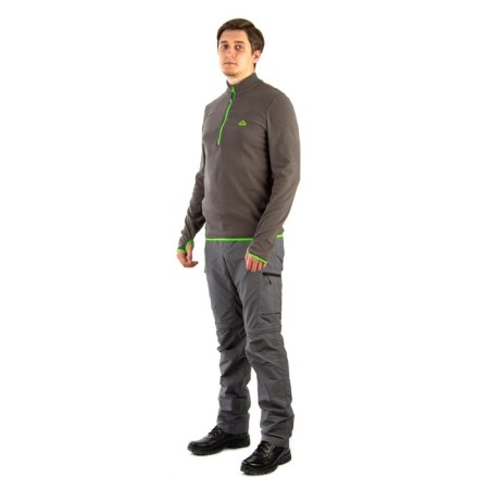 Payer Sweatshirt "Tahoe", fleece 150g, gray with green, rr 40-42 Height 170-176-3