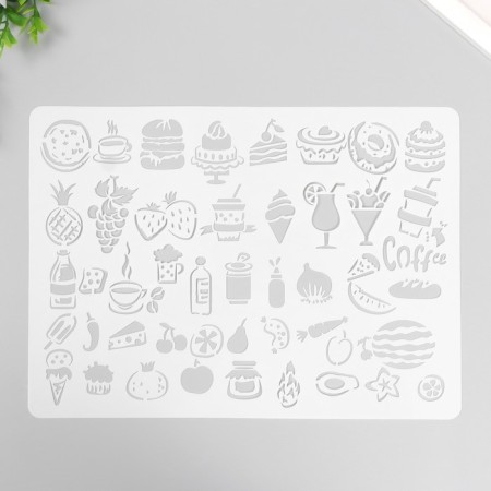 Plastic stencil "edible" 29x20.8 cm