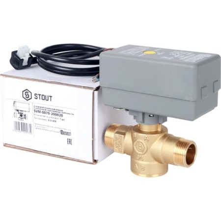 Zonal valve Stout SVM-0070-200020, 3/4 "HP/VR, 2-ladder, servo drive 230V, 1m cable.