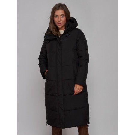 Coat insulated winter female, size 42, black color-17