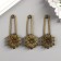 Decor Metal for creativity "Pin with a flower" under brass (J-25) 5.5x2.5 cm