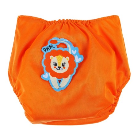 Reusable diaper "lion", 3-15 kg, orange color, crush me-3