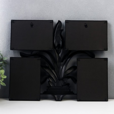 Photo frame plastic in 4 photos 10x15 cm "Blooming Pandanus" black 40x33.5 cm-2