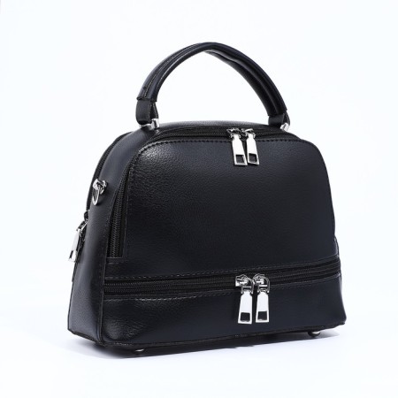 Bag Cross-Bodi with a zipper, black color-2
