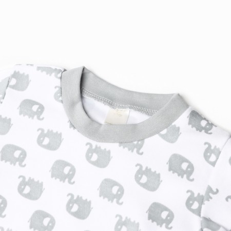Longsliv, white color/elephants, height 74 cm-1