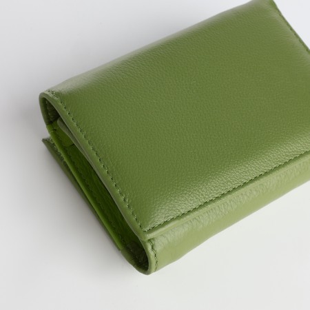 Women's wallet on magnet, green color-3