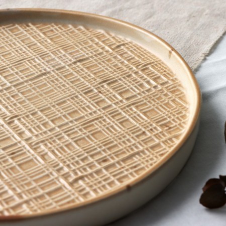 Ceramic plate "Self -Cecular", 21.2 cm, beige color-4