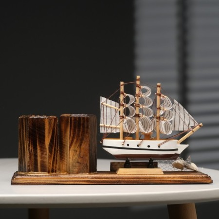 Set of desktop "ship" with two pencils and thermometer 25*8*16cm-1