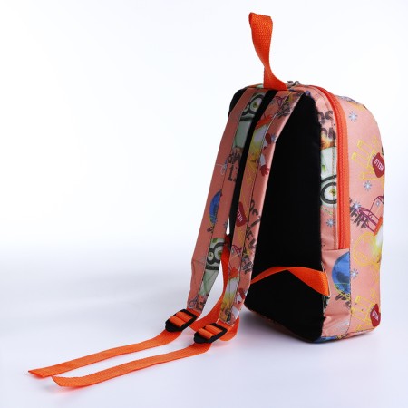 Baby backpack on lightning, 2 outer pockets, orange color-1
