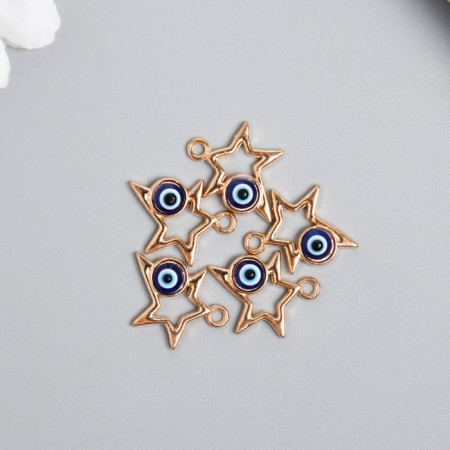 Decor for creativity Metal "Star - from the evil eye" gold 1.5x1.9 cm-1