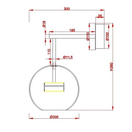 Sconces st. SL1133.201.01. Bopone. 1x14 W, LED, 3000K, 268 LM, 20x36 cm, brass color-6