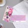 Money envelope "Happy Birthday!" glitter, pink flowers, 8.3x16.7 cm