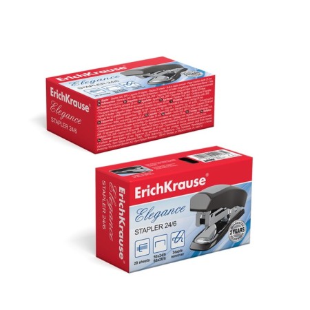 Степлер ErichKrause Elegance mini, № 24/6, 26/6, до 20 листов, микс-3