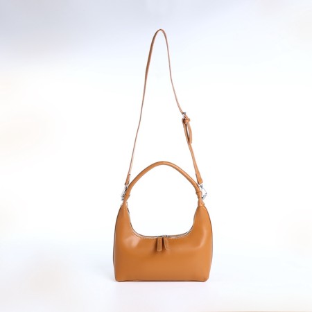 Baget bag with zipper, brown color-2