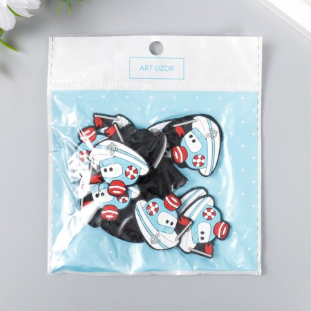 Decor for creativity rubber "Ship" set 15 pcs 2.8x3.5 cm-3