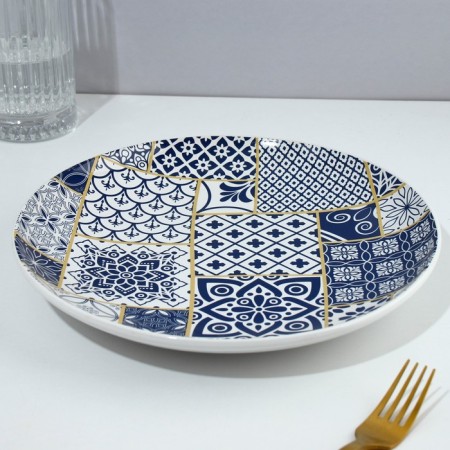 Ceramic plate "Morocco", 25.5 cm, white color-4