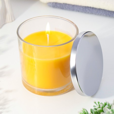 Aromatic giant candle in a glass "Fruit fusion", soy wax, 10x10 cm