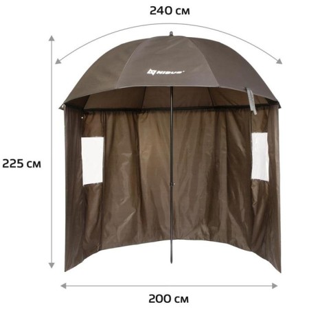 An umbrella with a NISUS tent, a diameter of 2.4 m, a straight line, half -closed