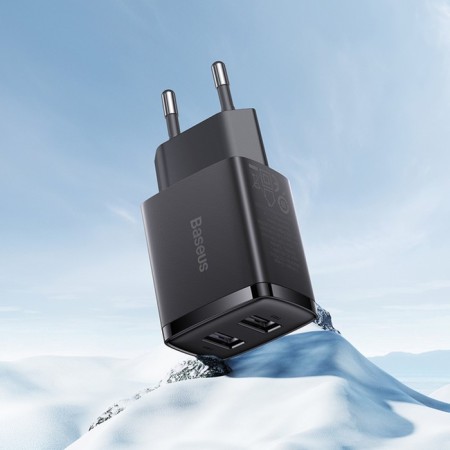 Network charger Baseus, 2USB, 2.1 A, 10.5W, black-8
