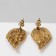 Earrings "Wings" angel, white color in black gold