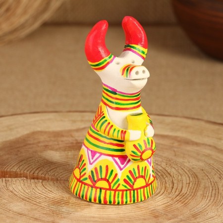 Filimonovskaya toy Bell "Cow", 10-12 cm