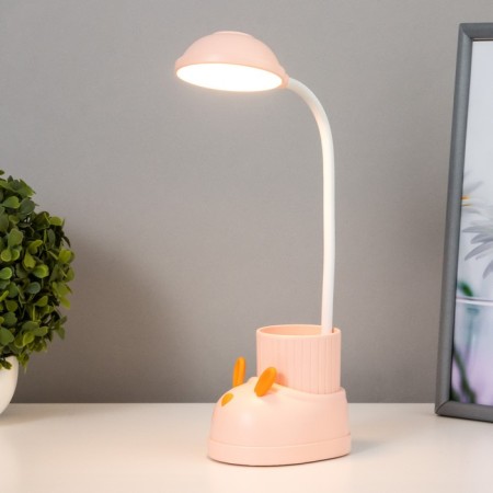 Table lamp "Boat Hare" LED 3 modes 3W USB Organizer Pink 8x11x31 cm Risalux-1