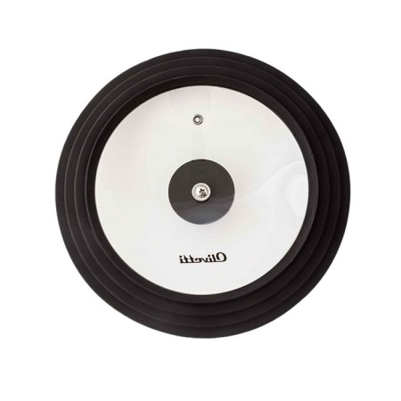 Olivetti GLU20 pan cover, with silicone rim and pen, glass, 3 sizes, d = 20/22/24 cm-4