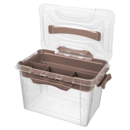 Universal Grand Box box, brown color, with locks and an argana insert, 6.65 liters.-4