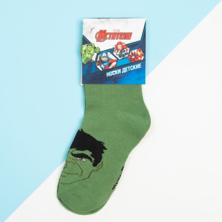 Socks for the boy "Hulk", Marvel, 16-18 cm, green color-2